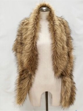 Faux Fur Shawl Collar Cape in Natural Brown | Wedding | Prom | Black Tie